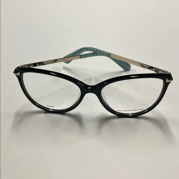 KATE SPADE NWOT Modern Cat Eye 54-16-140 Mint/WHT Gingham Gold Accent Frame - Picture 16 of 16